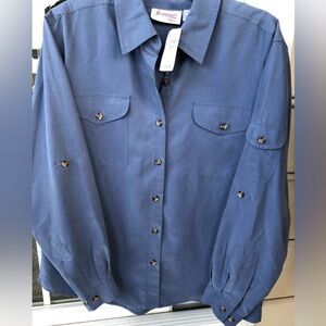 NWT-  Joanna Plus, long sleeve, button up blouse